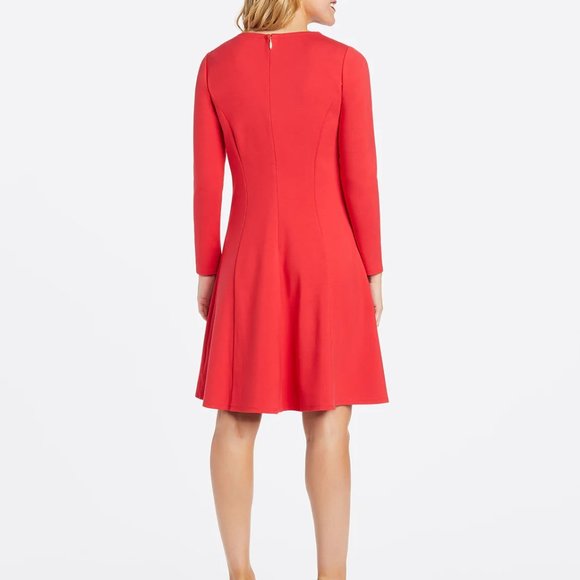 Draper James Long Sleeve Fit and Flare Ponte Dress - Picture 2 of 10